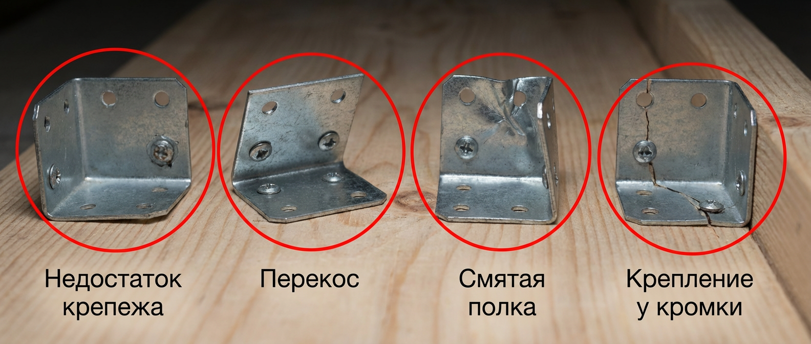 Ошибки монтажа уголков: недостаток крепежа и перекос