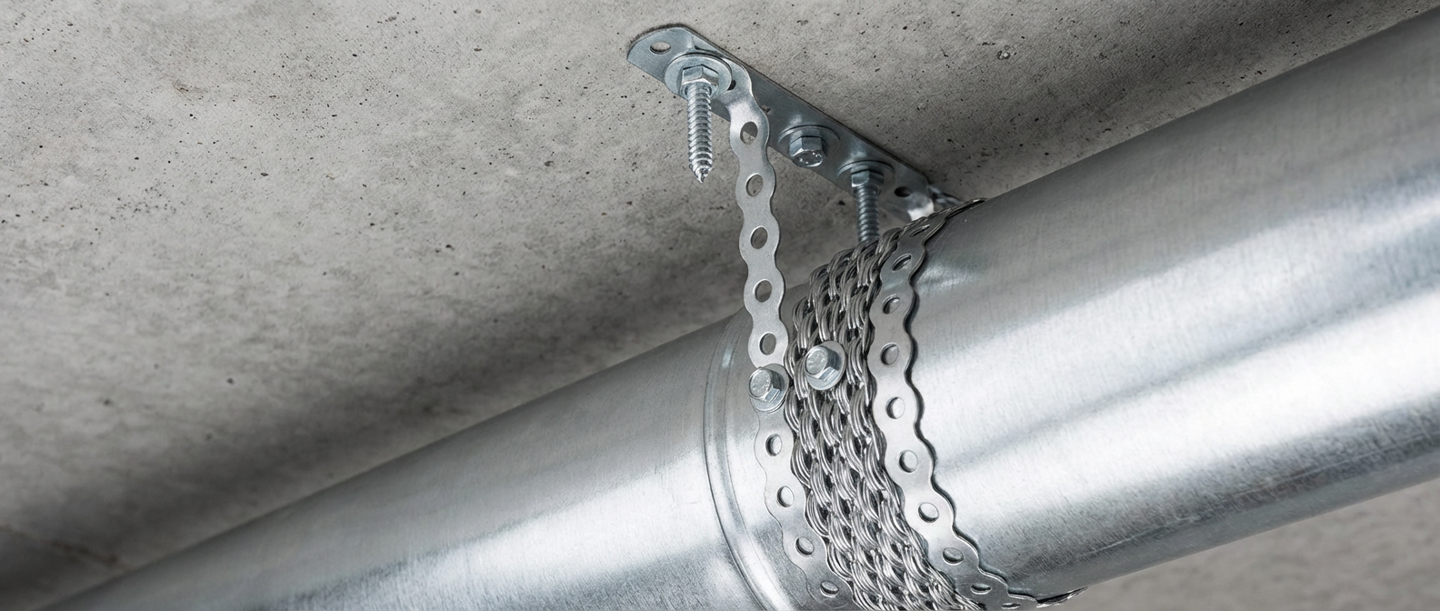 Перфорированная лента для крепления воздуховода и труб