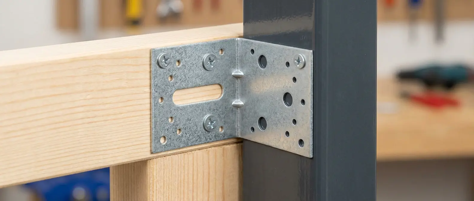 Узел легкой фиксации: перфорированный оцинкованный уголок