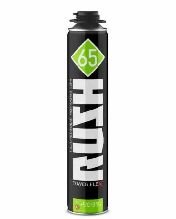 Монтажная пена Rush Power Flex 65 Профессиональная, Летняя: купить оптом и в розницу в интернет магазине Сталь Крепеж - размеры, цены, характеристики. Монтажная пена Rush Power Flex 65 Профессиональная, Летняя оптом и в розницу на сайте Сталь Крепеж