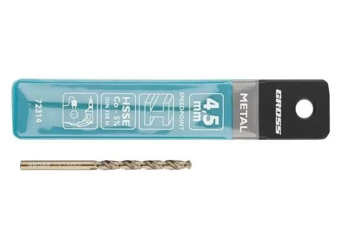 Сверло спиральное по металлу, 4,5 мм, HSS-Co Gross: купить оптом и в розницу в интернет магазине Сталь Крепеж - размеры, цены, характеристики. Сверло спиральное по металлу, 4,5 мм, HSS-Co Gross оптом и в розницу на сайте Сталь Крепеж