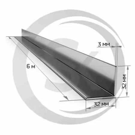 Уголок 32х32мм стальной, толщина 3мм оптом и в розницу на сайте Сталь Крепеж