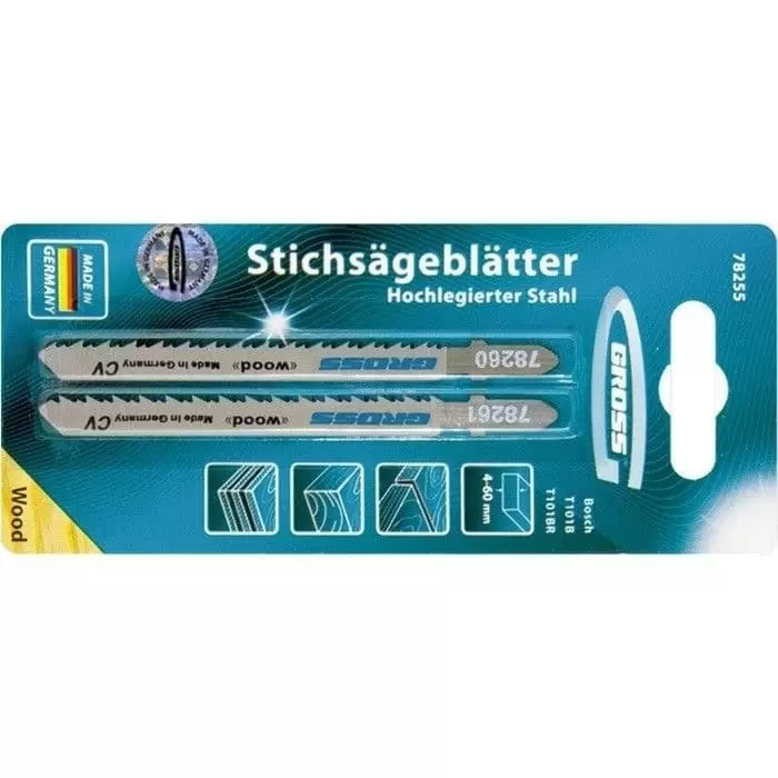 Набор полотен для электролобзика по дереву, 2 шт, (T101B+T101BR) Gross: купить оптом и в розницу в интернет магазине Сталь Крепеж - размеры, цены, характеристики. Набор полотен для электролобзика по дереву, 2 шт, (T101B+T101BR) Gross оптом и в розницу на сайте Сталь Крепеж