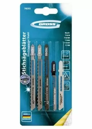 Набор полотен для электролобзика универсальный, 5 шт Gross: купить оптом и в розницу в интернет магазине Сталь Крепеж - размеры, цены, характеристики. Набор полотен для электролобзика универсальный, 5 шт Gross оптом и в розницу на сайте Сталь Крепеж