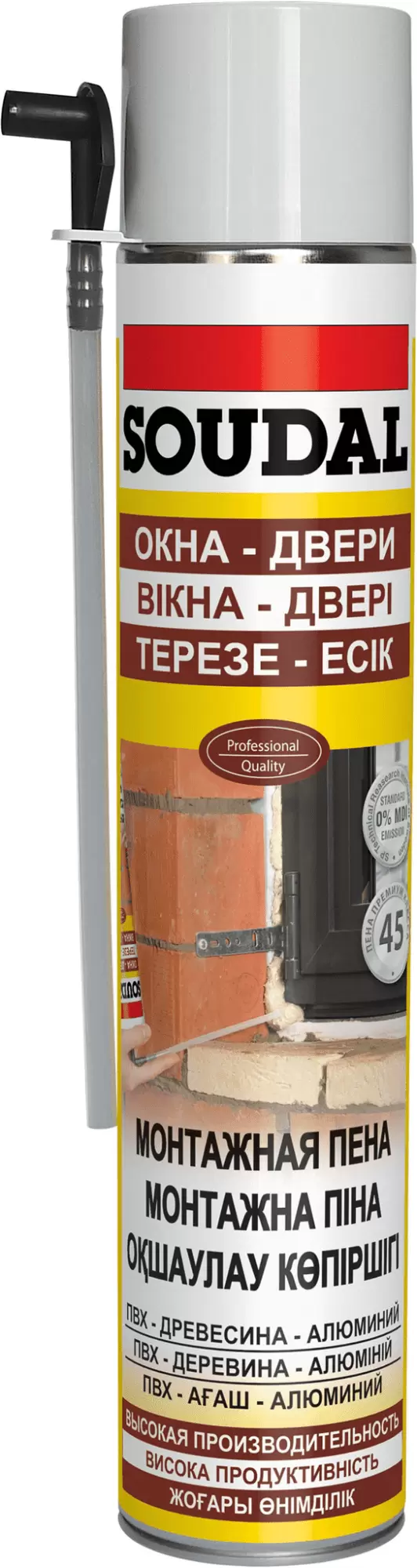 Монтажная пена Soudafoam для окон и дверей SOUDAL 1000мл: купить оптом и в розницу в интернет магазине Сталь Крепеж - размеры, цены, характеристики. Монтажная пена Soudafoam для окон и дверей SOUDAL 1000мл оптом и в розницу на сайте Сталь Крепеж