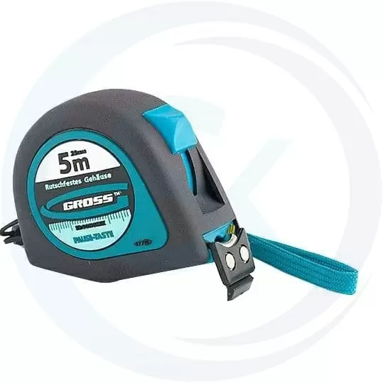 Рулетка "Ergonomisch", 5 м x 25 мм, магнитный обрезиненный зацеп Gross: купить оптом и в розницу в интернет магазине Сталь Крепеж - размеры, цены, характеристики. Рулетка "Ergonomisch", 5 м x 25 мм, магнитный обрезиненный зацеп Gross оптом и в розницу на сайте Сталь Крепеж