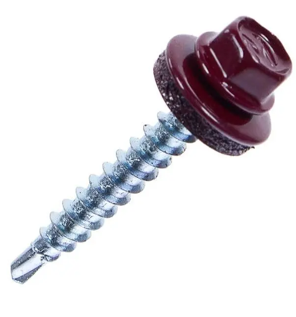 Саморез для кровли 5,5х19мм, крашенный (цвет вишня) оптом и в розницу на сайте Сталь Крепеж