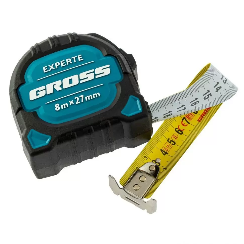 Рулетка Experte, 8 м x 27 мм, двухкомпонентный корпус, магнит, двухсторонняя разметка, нейлон Gross: купить оптом и в розницу в интернет магазине Сталь Крепеж - размеры, цены, характеристики. Рулетка Experte, 8 м x 27 мм, двухкомпонентный корпус, магнит, двухсторонняя разметка, нейлон Gross оптом и в розницу на сайте Сталь Крепеж