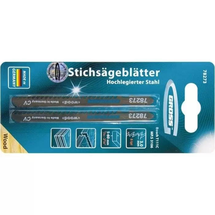 Полотна для электролобзика  по дереву, 2 шт, ( 3106-T111C ) Gross: купить оптом и в розницу в интернет магазине Сталь Крепеж - размеры, цены, характеристики. Полотна для электролобзика  по дереву, 2 шт, ( 3106-T111C ) Gross оптом и в розницу на сайте Сталь Крепеж