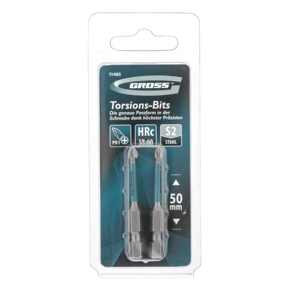 Набор бит торсионных PH1 x 50 мм, для ударных шуруповертов, 2 шт. Gross: купить оптом и в розницу в интернет магазине Сталь Крепеж - размеры, цены, характеристики. Набор бит торсионных PH1 x 50 мм, для ударных шуруповертов, 2 шт. Gross оптом и в розницу на сайте Сталь Крепеж