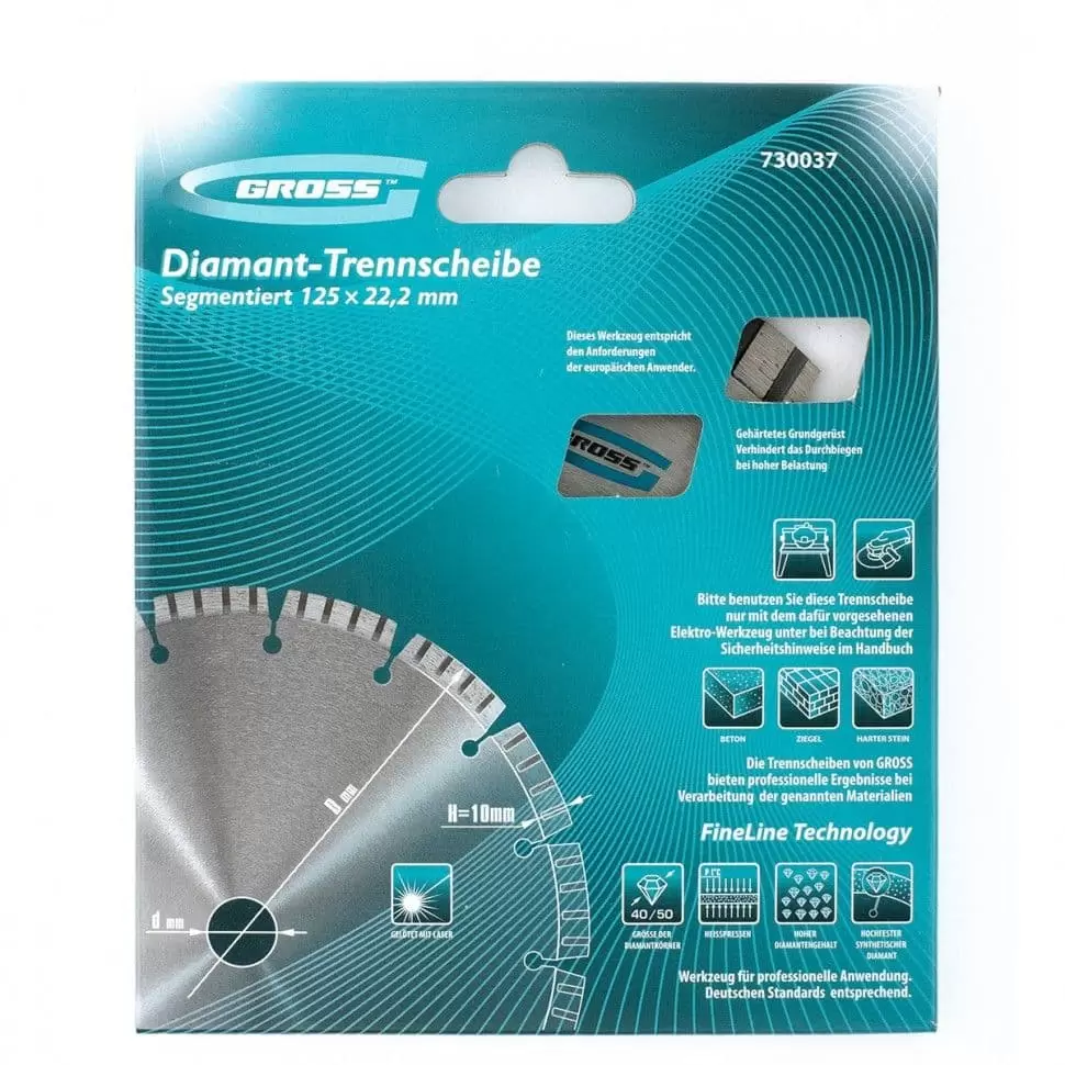 Диск алмазный, 230 х 22,2 мм, лазерная приварка турбо-сегментов, сухая резка Gross: купить оптом и в розницу в интернет магазине Сталь Крепеж - размеры, цены, характеристики. Диск алмазный, 230 х 22,2 мм, лазерная приварка турбо-сегментов, сухая резка Gross оптом и в розницу на сайте Сталь Крепеж