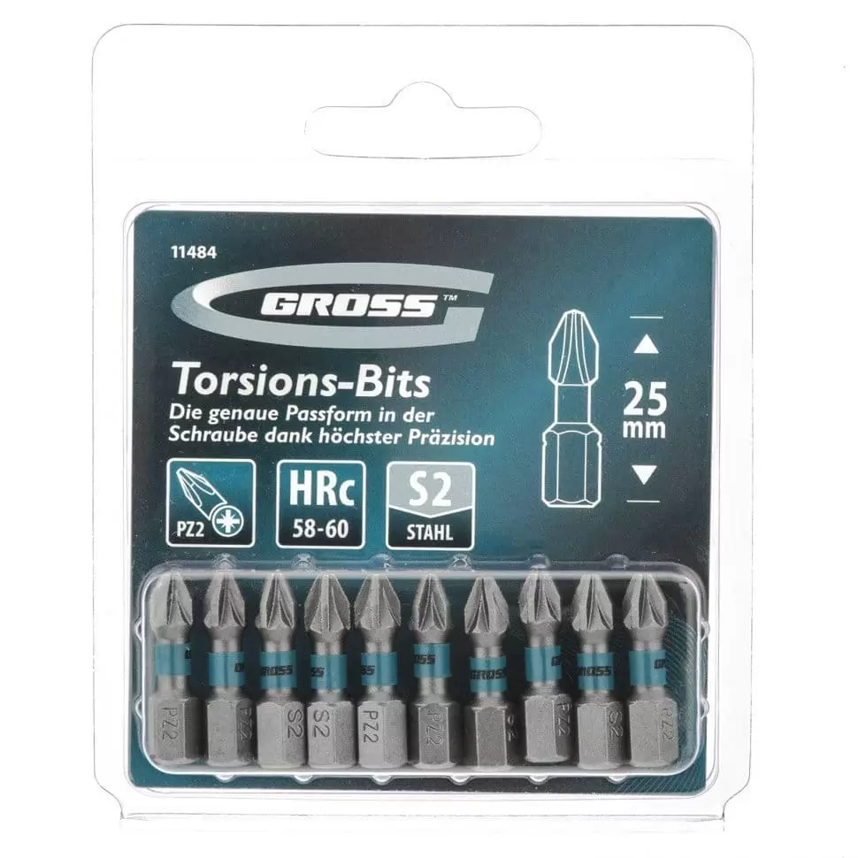 Набор бит торсионных PZ2 x 25 мм, для ударных шуруповертов, 10 шт. Gross: купить оптом и в розницу в интернет магазине Сталь Крепеж - размеры, цены, характеристики. Набор бит торсионных PZ2 x 25 мм, для ударных шуруповертов, 10 шт. Gross оптом и в розницу на сайте Сталь Крепеж