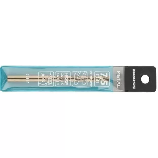 Сверло спиральное по металлу, 7,5 мм, HSS-Co Gross: купить оптом и в розницу в интернет магазине Сталь Крепеж - размеры, цены, характеристики. Сверло спиральное по металлу, 7,5 мм, HSS-Co Gross оптом и в розницу на сайте Сталь Крепеж