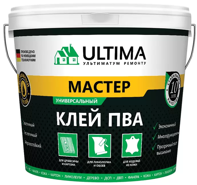 Клей ПВА ULTIMA Мастер ведро 0,9кг: купить оптом и в розницу в интернет магазине Сталь Крепеж - размеры, цены, характеристики. Клей ПВА ULTIMA Мастер ведро 0,9кг оптом и в розницу на сайте Сталь Крепеж