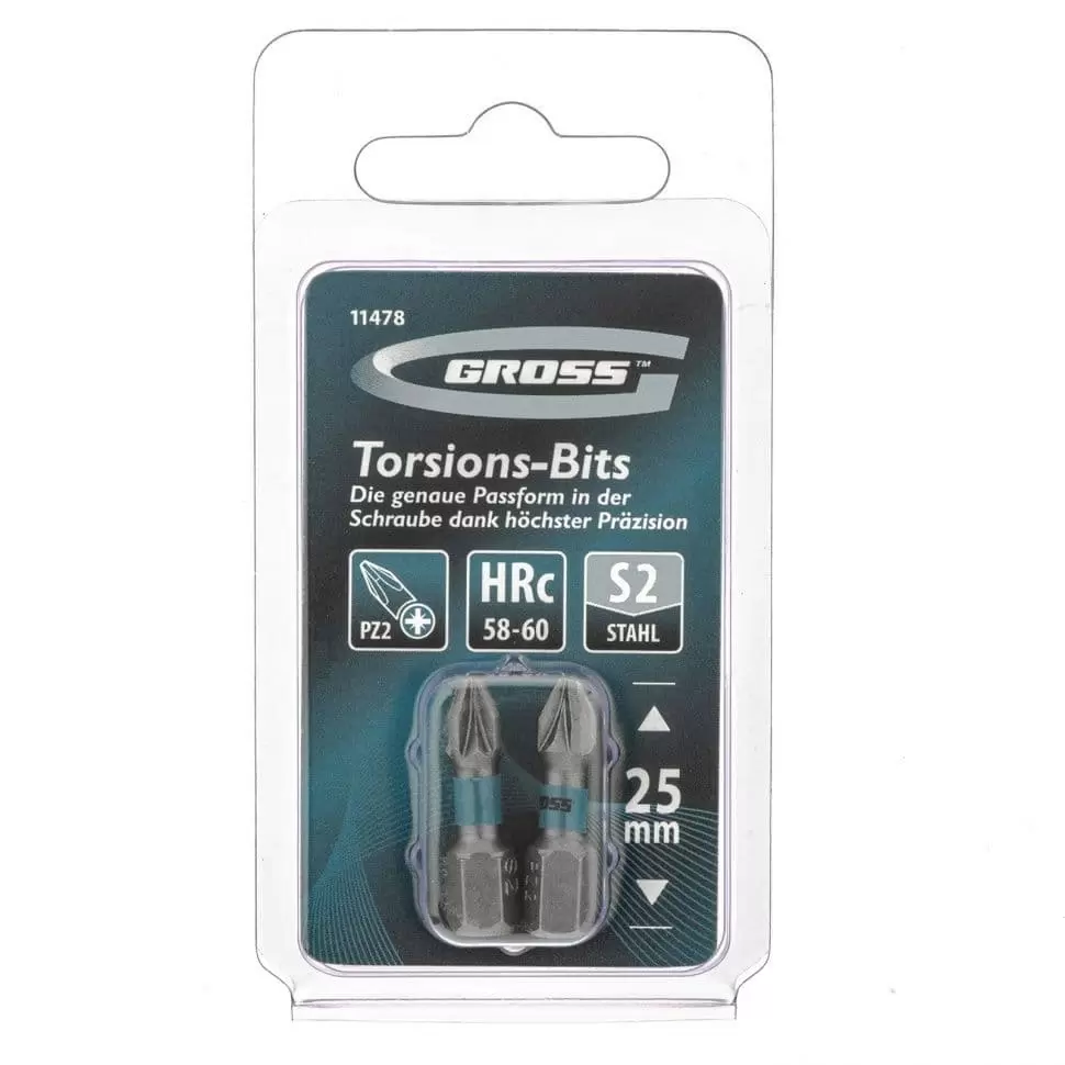 Набор бит торсионных PZ2 x 25 мм, для ударных шуруповертов, 2 шт. Gross: купить оптом и в розницу в интернет магазине Сталь Крепеж - размеры, цены, характеристики. Набор бит торсионных PZ2 x 25 мм, для ударных шуруповертов, 2 шт. Gross оптом и в розницу на сайте Сталь Крепеж