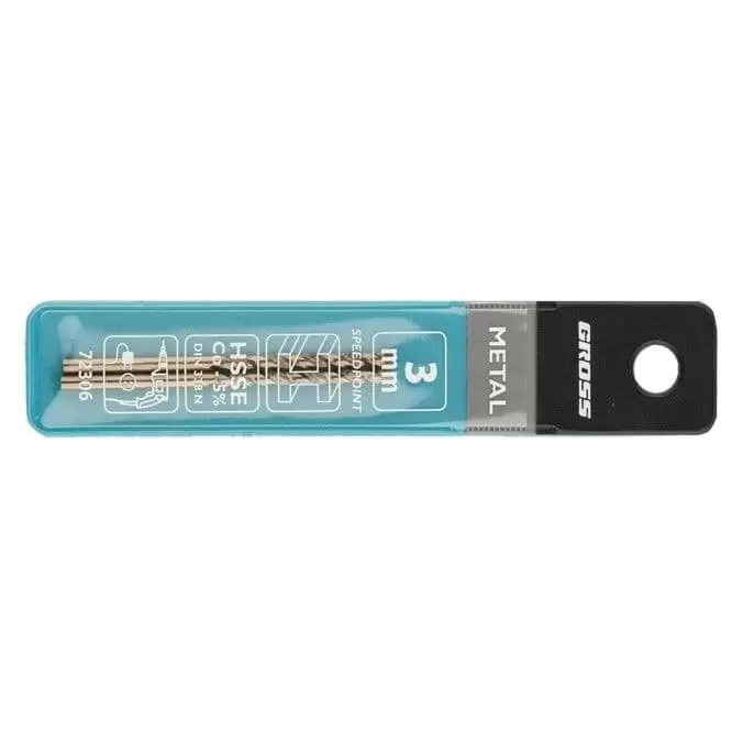 Сверло спиральное по металлу, 3 мм, HSS-Co, 2 шт Gross: купить оптом и в розницу в интернет магазине Сталь Крепеж - размеры, цены, характеристики. Сверло спиральное по металлу, 3 мм, HSS-Co, 2 шт Gross оптом и в розницу на сайте Сталь Крепеж