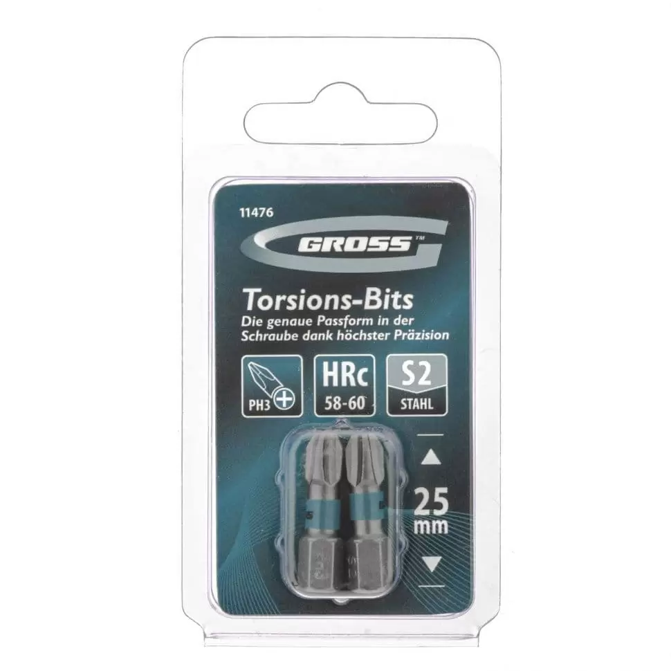 Набор бит торсионных PH3 x 25 мм, для ударных шуруповертов, 2 шт. Gross: купить оптом и в розницу в интернет магазине Сталь Крепеж - размеры, цены, характеристики. Набор бит торсионных PH3 x 25 мм, для ударных шуруповертов, 2 шт. Gross оптом и в розницу на сайте Сталь Крепеж