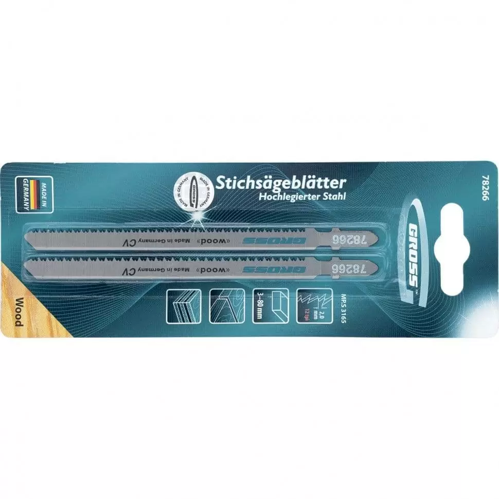 Полотна для электролобзика  по дереву, 2 шт, ( 3165 ) Gross оптом и в розницу на сайте Сталь Крепеж