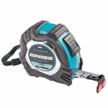 Рулетка Magnetisch 5 м х 19 мм, обрезиненный корпус, автоматическая фиксация, Нейлоновое покрытиеытие, зацеп с магнитом Gross: купить оптом и в розницу в интернет магазине Сталь Крепеж - размеры, цены, характеристики. Рулетка Magnetisch 5 м х 19 мм, обрезиненный корпус, автоматическая фиксация, Нейлоновое покрытиеытие, зацеп с магнитом Gross оптом и в розницу на сайте Сталь Крепеж