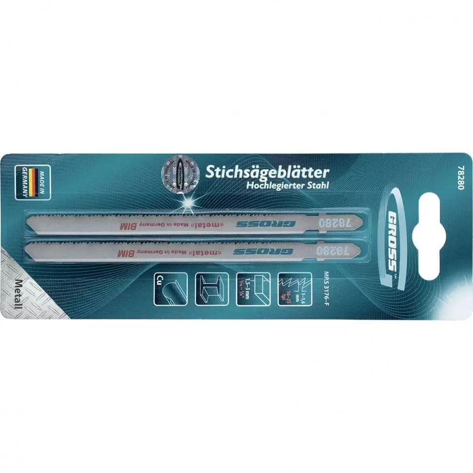 Полотна для электролобзика  по металлу, 2 шт, ( 3176 ) Gross оптом и в розницу на сайте Сталь Крепеж