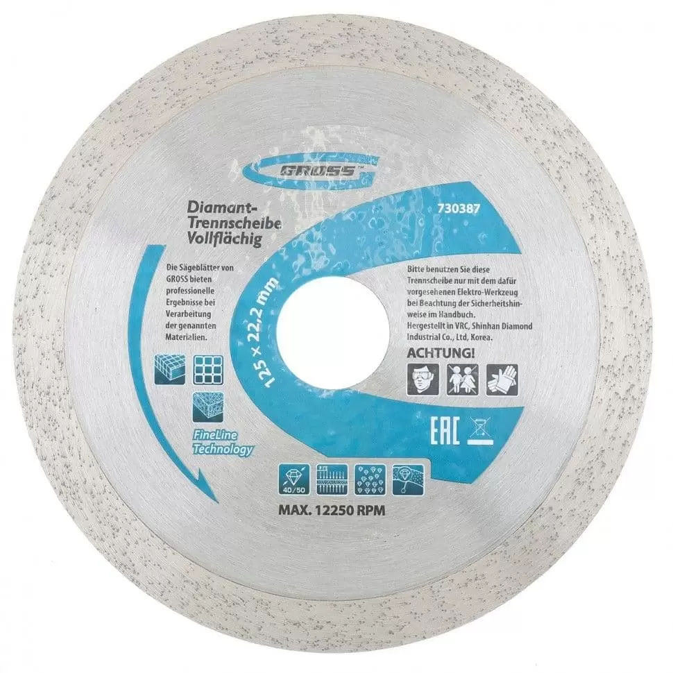 Диск алмазный, 115 х 22,2 мм, сплошной, мокрая резка Gross: купить оптом и в розницу в интернет магазине Сталь Крепеж - размеры, цены, характеристики. Диск алмазный, 115 х 22,2 мм, сплошной, мокрая резка Gross оптом и в розницу на сайте Сталь Крепеж