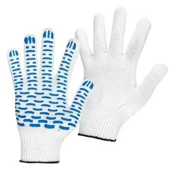 Перчатки ХБ Стандарт 7.5 класс, белая точка, волна 4 нити: купить оптом и в розницу в интернет магазине Сталь Крепеж - размеры, цены, характеристики. Перчатки ХБ Стандарт 7.5 класс, белая точка, волна 4 нити оптом и в розницу на сайте Сталь Крепеж