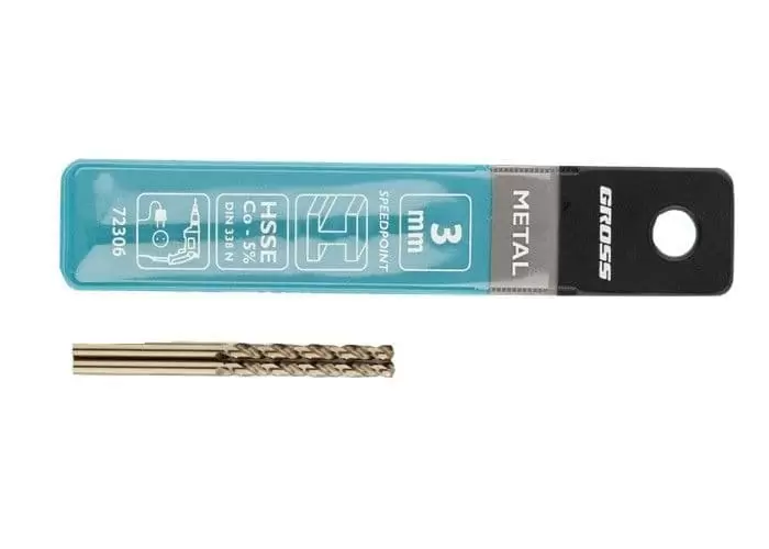 Сверло спиральное по металлу, 3 мм, HSS-Co, 2 шт Gross: купить оптом и в розницу в интернет магазине Сталь Крепеж - размеры, цены, характеристики. Сверло спиральное по металлу, 3 мм, HSS-Co, 2 шт Gross оптом и в розницу на сайте Сталь Крепеж