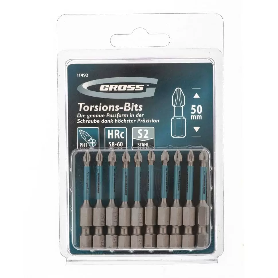 Набор бит торсионных PH1 x 50 мм, для ударных шуруповертов, 10 шт. Gross: купить оптом и в розницу в интернет магазине Сталь Крепеж - размеры, цены, характеристики. Набор бит торсионных PH1 x 50 мм, для ударных шуруповертов, 10 шт. Gross оптом и в розницу на сайте Сталь Крепеж