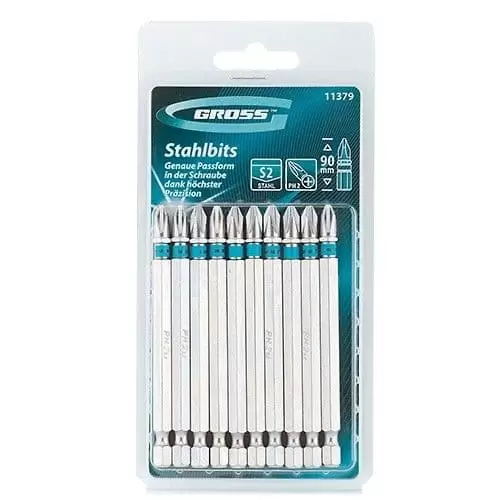 Набор бит РН2 х 90, сталь S2, 10 шт. Gross: купить оптом и в розницу в интернет магазине Сталь Крепеж - размеры, цены, характеристики. Набор бит РН2 х 90, сталь S2, 10 шт. Gross оптом и в розницу на сайте Сталь Крепеж