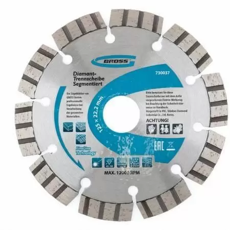 Диск алмазный, 230 х 22,2 мм, лазерная приварка турбо-сегментов, сухая резка Gross: купить оптом и в розницу в интернет магазине Сталь Крепеж - размеры, цены, характеристики. Диск алмазный, 230 х 22,2 мм, лазерная приварка турбо-сегментов, сухая резка Gross оптом и в розницу на сайте Сталь Крепеж