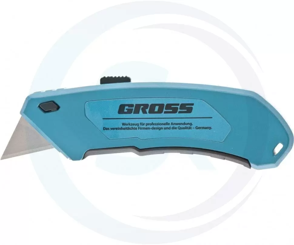 Нож, 130 мм, алюминиевый корпус, выдвижное трапециевидное лезвие 18 мм (SK-5), клипса для ремня, 4 лезвия Gross: купить оптом и в розницу в интернет магазине Сталь Крепеж - размеры, цены, характеристики. Нож, 130 мм, алюминиевый корпус, выдвижное трапециевидное лезвие 18 мм (SK-5), клипса для ремня, 4 лезвия Gross оптом и в розницу на сайте Сталь Крепеж