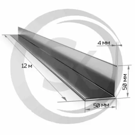 Уголок 50х50мм стальной, толщина 4мм оптом и в розницу на сайте Сталь Крепеж