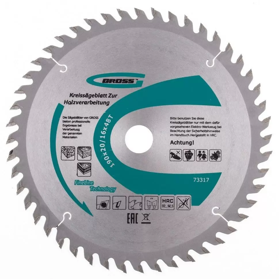 Пильный диск по дереву 190 x 20/16 x 48Т Gross: купить оптом и в розницу в интернет магазине Сталь Крепеж - размеры, цены, характеристики. Пильный диск по дереву 190 x 20/16 x 48Т Gross оптом и в розницу на сайте Сталь Крепеж