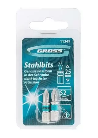 Набор бит РН1 х 25, сталь S2, 2 шт. Gross оптом и в розницу на сайте Сталь Крепеж