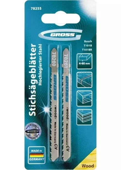 Набор полотен для электролобзика по дереву, 2 шт, (T101B+T101BR) Gross: купить оптом и в розницу в интернет магазине Сталь Крепеж - размеры, цены, характеристики. Набор полотен для электролобзика по дереву, 2 шт, (T101B+T101BR) Gross оптом и в розницу на сайте Сталь Крепеж