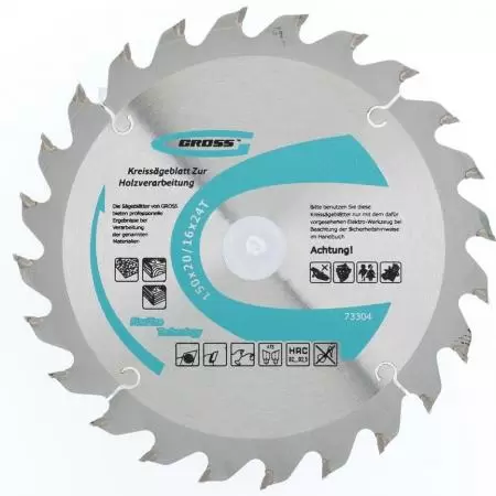 Пильный диск по дереву 150 x 20/16 x 24Т Gross: купить оптом и в розницу в интернет магазине Сталь Крепеж - размеры, цены, характеристики. Пильный диск по дереву 150 x 20/16 x 24Т Gross оптом и в розницу на сайте Сталь Крепеж