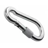 Карабин с фиксатором 9мм, DIN 5299D: купить оптом и в розницу в интернет магазине Сталь Крепеж - размеры, цены, характеристики. Карабин с фиксатором 9мм, DIN 5299D оптом и в розницу на сайте Сталь Крепеж