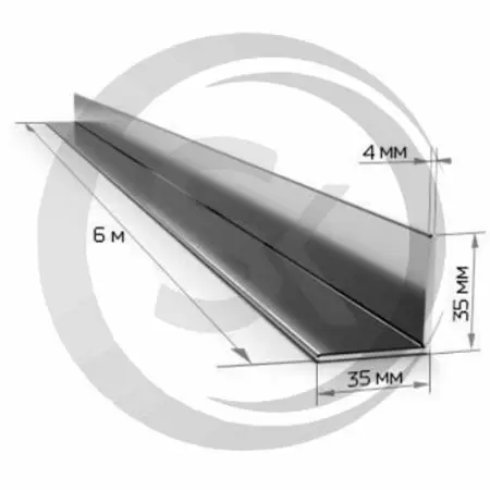 Уголок 35х35мм стальной, толщина 4мм оптом и в розницу на сайте Сталь Крепеж