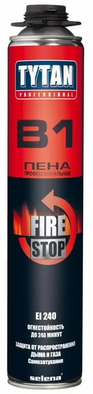 Монтажная пена Tytan Professional B1 Fire Stop огнестойкая, профессиональная 750мл: купить оптом и в розницу в интернет магазине Сталь Крепеж - размеры, цены, характеристики. Монтажная пена Tytan Professional B1 Fire Stop огнестойкая, профессиональная 750мл оптом и в розницу на сайте Сталь Крепеж