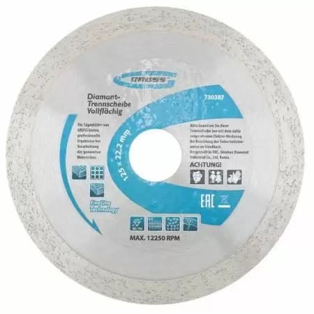 Диск алмазный, 230 х 22,2 мм, сплошной, мокрая резка Gross: купить оптом и в розницу в интернет магазине Сталь Крепеж - размеры, цены, характеристики. Диск алмазный, 230 х 22,2 мм, сплошной, мокрая резка Gross оптом и в розницу на сайте Сталь Крепеж