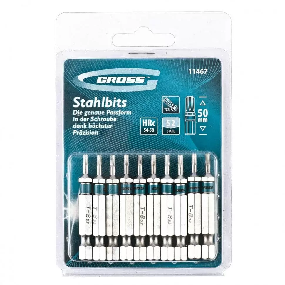 Набор бит Torx8 х 50, сталь S2, 10 шт. Gross: купить оптом и в розницу в интернет магазине Сталь Крепеж - размеры, цены, характеристики. Набор бит Torx8 х 50, сталь S2, 10 шт. Gross оптом и в розницу на сайте Сталь Крепеж