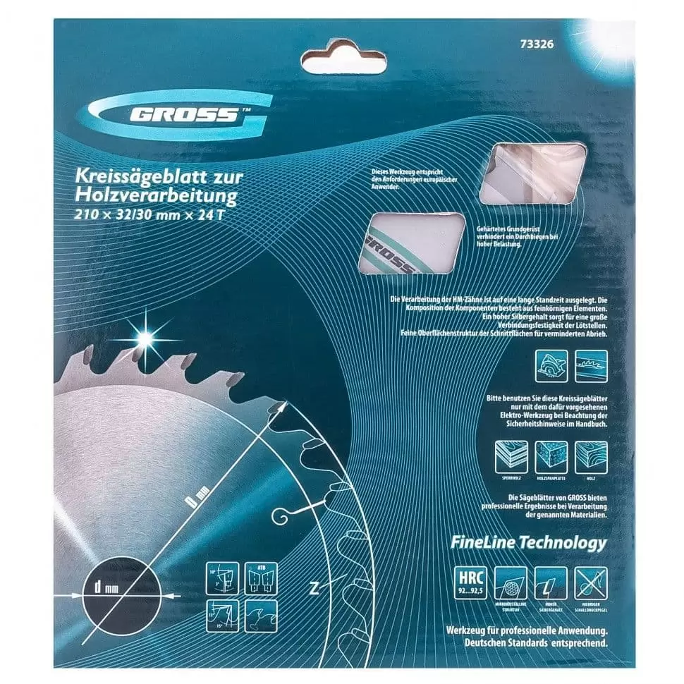 Пильный диск по дереву 210 x 32/30 x 24Т Gross: купить оптом и в розницу в интернет магазине Сталь Крепеж - размеры, цены, характеристики. Пильный диск по дереву 210 x 32/30 x 24Т Gross оптом и в розницу на сайте Сталь Крепеж