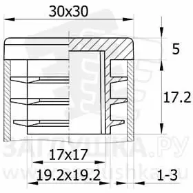Заглушка для труб квадратного сечения 30х30 мм оптом и в розницу на сайте Сталь Крепеж