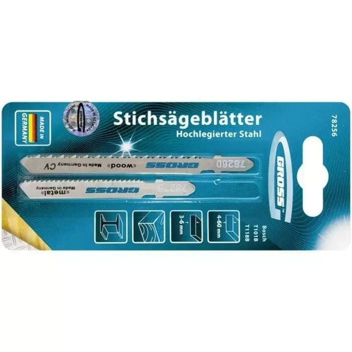 Набор полотен для электролобзика универсальный, 2 шт Gross: купить оптом и в розницу в интернет магазине Сталь Крепеж - размеры, цены, характеристики. Набор полотен для электролобзика универсальный, 2 шт Gross оптом и в розницу на сайте Сталь Крепеж