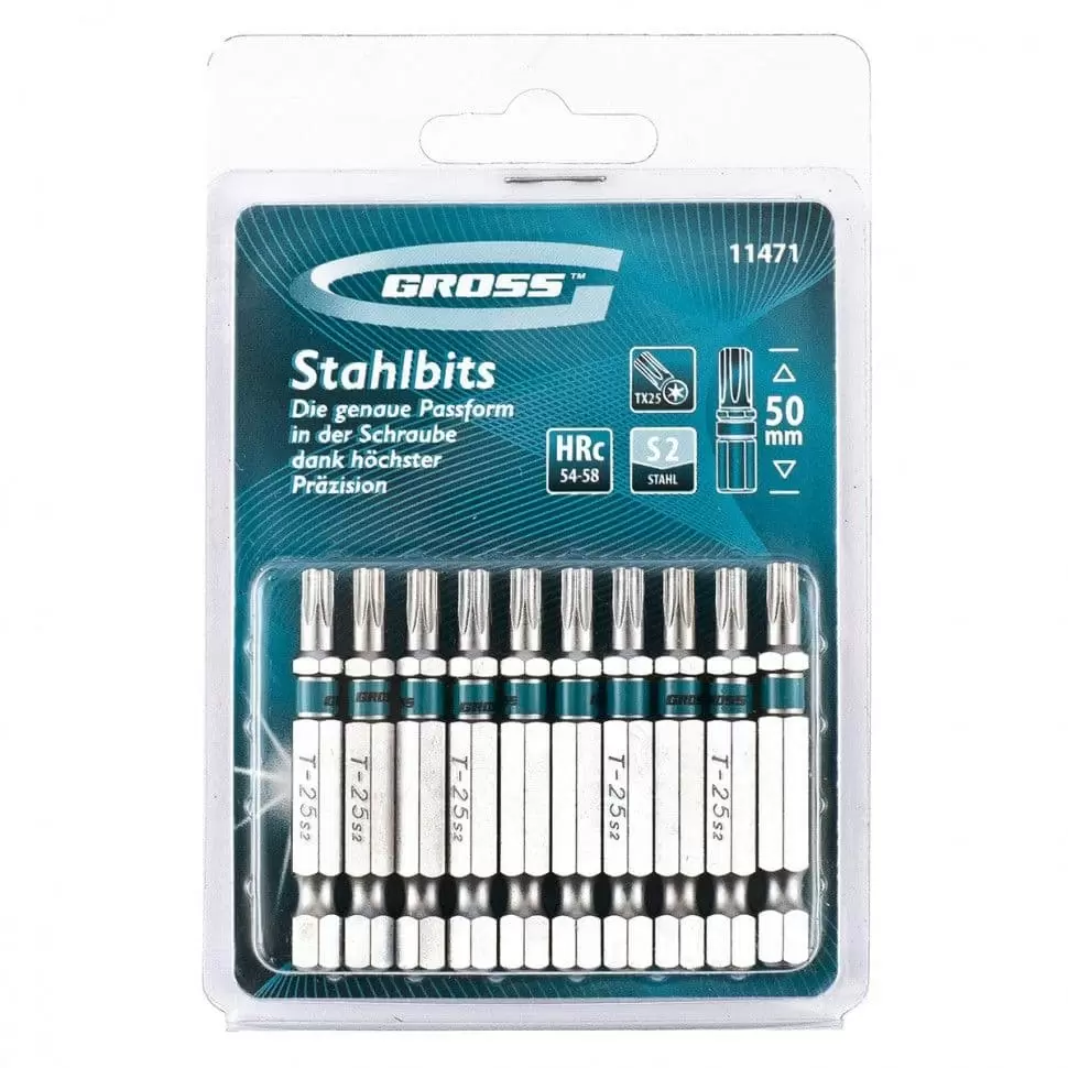 Набор бит Torx25 х 50, сталь S2, 10 шт. Gross: купить оптом и в розницу в интернет магазине Сталь Крепеж - размеры, цены, характеристики. Набор бит Torx25 х 50, сталь S2, 10 шт. Gross оптом и в розницу на сайте Сталь Крепеж