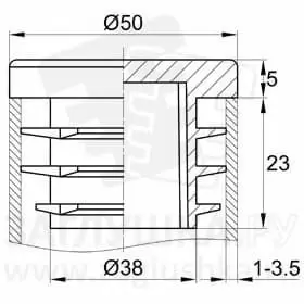 Заглушка пластиковая внутренняя для труб круглого сечения 50 мм оптом и в розницу на сайте Сталь Крепеж