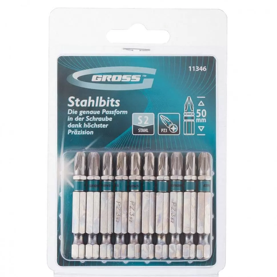 Набор бит РZ3 х 50, сталь S2, 10 шт. Gross: купить оптом и в розницу в интернет магазине Сталь Крепеж - размеры, цены, характеристики. Набор бит РZ3 х 50, сталь S2, 10 шт. Gross оптом и в розницу на сайте Сталь Крепеж
