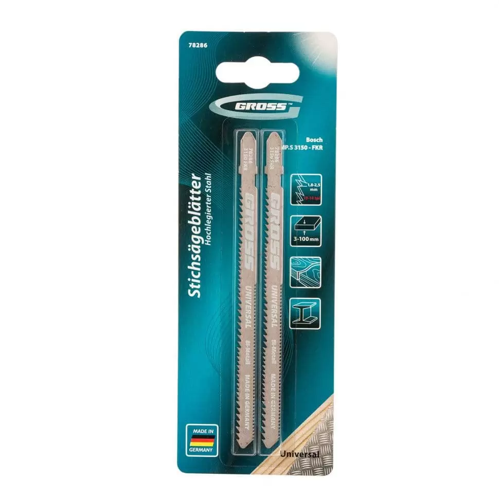 Полотна для электролобзика универсальные, двухсторонние, фигурный рез, 2 шт. (3150 - FKR) Gross: купить оптом и в розницу в интернет магазине Сталь Крепеж - размеры, цены, характеристики. Полотна для электролобзика универсальные, двухсторонние, фигурный рез, 2 шт. (3150 - FKR) Gross оптом и в розницу на сайте Сталь Крепеж