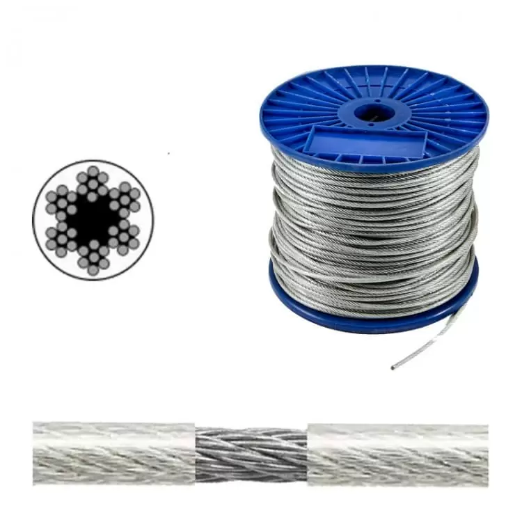 Трос стальной в ПВХ оплетке 1мм/2мм: купить оптом и в розницу в интернет магазине Сталь Крепеж - размеры, цены, характеристики. Трос стальной в ПВХ оплетке 1мм/2мм оптом и в розницу на сайте Сталь Крепеж