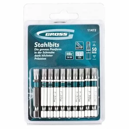 Набор бит Torx30 х 50, сталь S2, 10 шт. Gross оптом и в розницу на сайте Сталь Крепеж